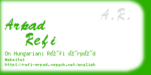 arpad refi business card